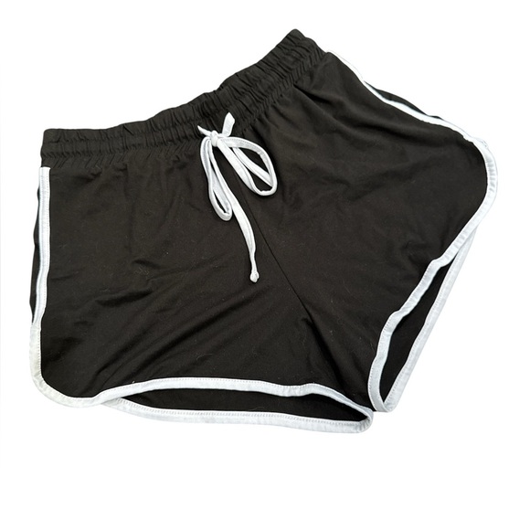 Love Streak Pants - Love Streak Black Drawstring Shorts with White Trim Size Large